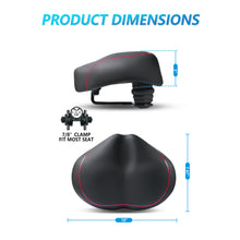 Load image into Gallery viewer, Noseless Bike Seat for Men Women, IPX7 Waterproof, Red Line
