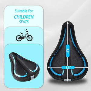 YLG Kids Bike Seat Cushion for Boys, Anti-Slip Bike Seat Cover Padded Gel Memory Foam for Toddler, Breathable & Extra Soft Gel Child Bicycle Saddle 9.5"x6.5"