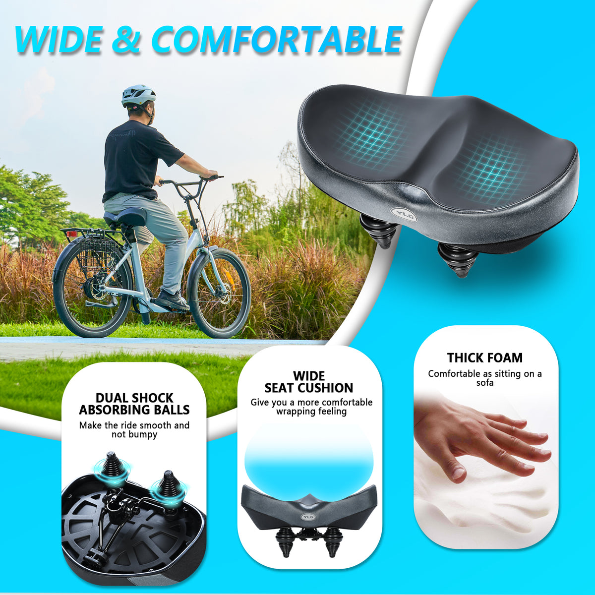 Noseless XL Plus Bike Seat for Men Women Comfort - Extra Large Noseles ...